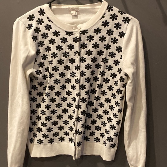 J.Crew Sweaters - JCrew size small black and cream cardigan great condition